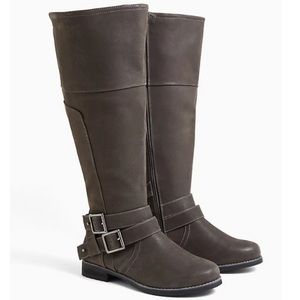 NWT TORRID WW/CALF Oiled Faux Suede Dbl Buckle